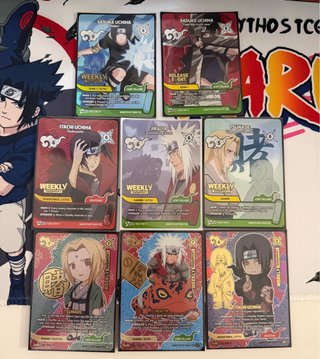X8 cartas naruto mythos promocionales en ingles