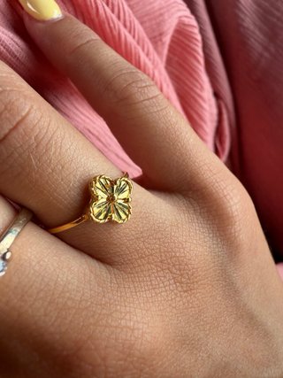 Anillo NUEVO Oro 22k Diseño Flor Van Cleef