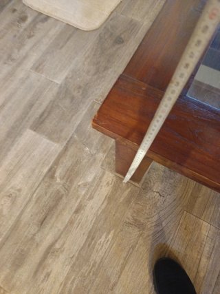 Mesa de madera maciza con cristal