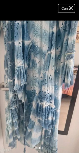 Kimono o Vestido Azul y Blanco