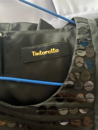 Vestido fiesta Tintoretto negro lentejuelas