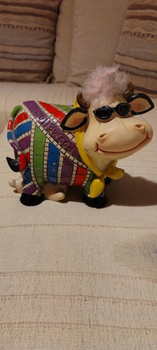 Mucca salvadanaio ceramica Hollywood
