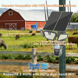 LIFEMOI Repetidor WiFi Solar 30W 300m 30000mAh Luz