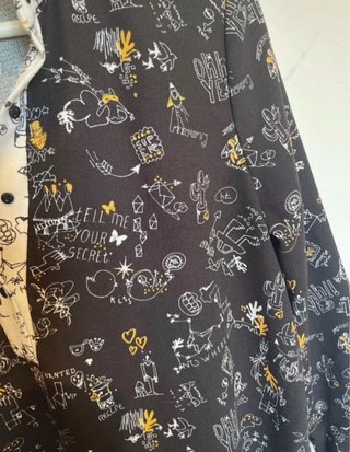 Blusa Zara Estampado Doodles Talla XL