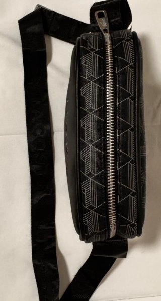 Borsello Lacoste nero e grigio monogramma