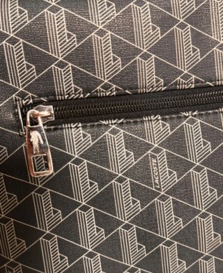 Borsello Lacoste nero e grigio monogramma