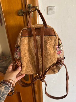 Zaino donna floreale beige