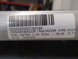 CONDENSADOR / RADIADOR  AIRE ACONDICIONADO OPEL ASTRA J LIM. Enjoy