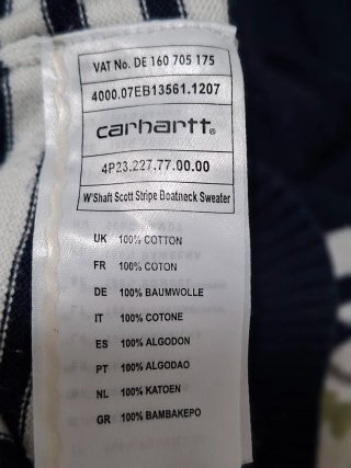 Jersey Carhartt rayas azul marino  blanco Talla XS