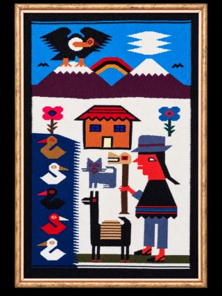 Tapiz Peruano Artesanal Enmarcado