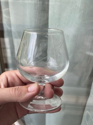 Set 7 Copas Cristal Vintage Grabado
