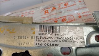 ELEVALUNAS TRASERO DERECHO RENAULT MEGANE IV BERLINA 5P GT-Line