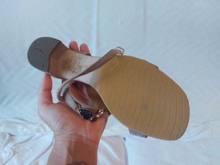 Sandalias Martinelli Piel Pedrería Beige/Oro