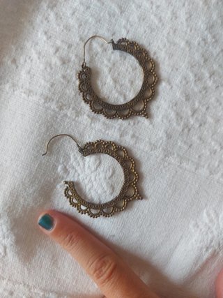 Pendientes aro dorados estilo étnico