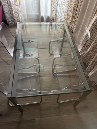 Mesa extensible Ikea GLIVARP + Sillas TOBIAS