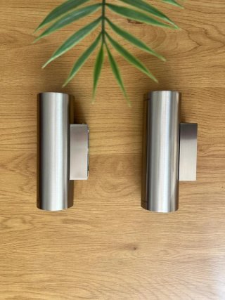 2 Lámparas de Pared Metal Plateado