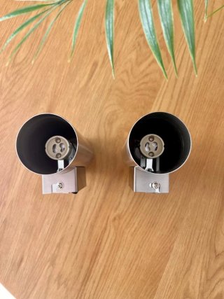 2 Lámparas de Pared Metal Plateado