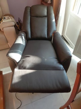 Sillón Elevador Piel Sintética Marrón