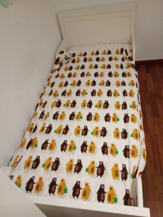 Cama 80x200 cm con somier, colchón y sábana