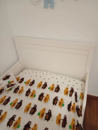 Cama 80x200 cm con somier, colchón y sábana