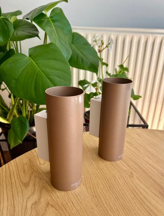 2 Lámparas de pared metal rosa satinado