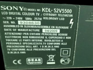 Televisión Sony Negra