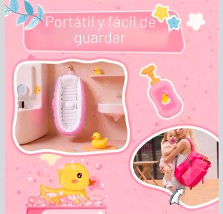 Bañera Hinchable Bebé Rosa + bomba