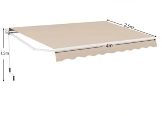 Set di 2 tende da sole beige 4m x 2,5m