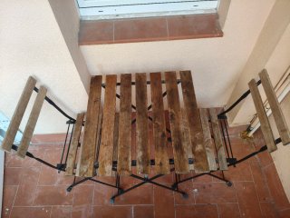 Mesa y 2 Sillas Balcón Ikea Madera/Metal