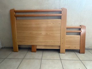 Cama 90 cm con cabecero de madera