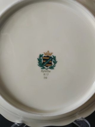 Bandeja y platos Weimar porcelana oro