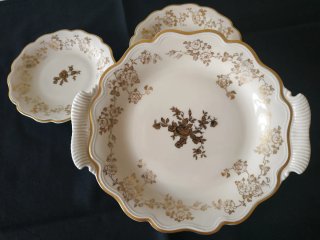 Bandeja y platos Weimar porcelana oro