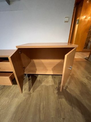 Mueble TV madera y cristal