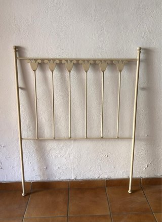 Cabecero cama metal 90cm beige tulipas