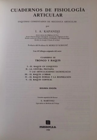 Libros de Fisiologia articular. KAPANDJI