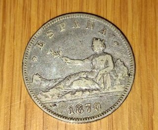 Lote 2 monedas antiguas España 1870 y 1891