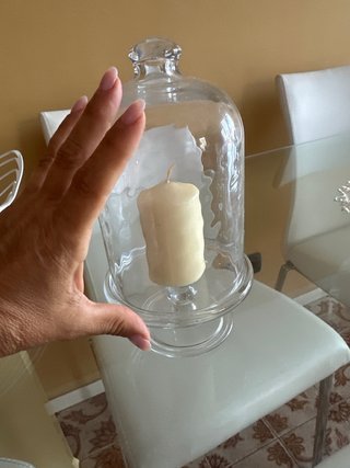 Portacandele in vetro trasparente