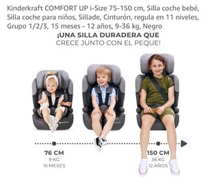Silla de coche Kinderkraft gris