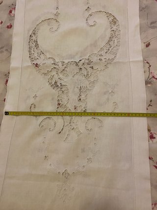 3 Tende Lino Ricamate  Bianco