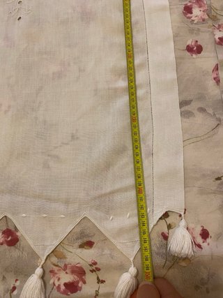 3 Tende Lino Ricamate  Bianco
