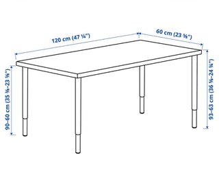 Mesa blanca 120x60 cm