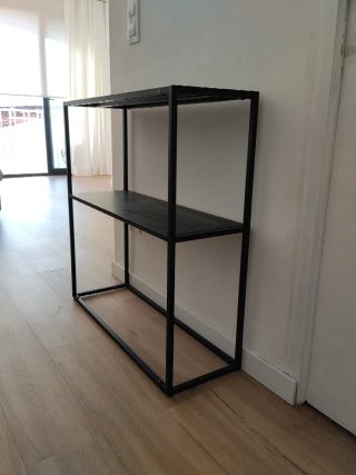 Mueble recibidor negro metal