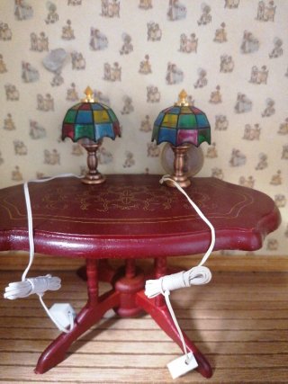 Pareja Lámparas Tiffany Miniatura