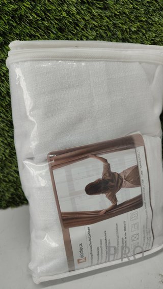 Cortine traslucide bianche per camera da letto Melodieux 2 pezzi, 140x245cm