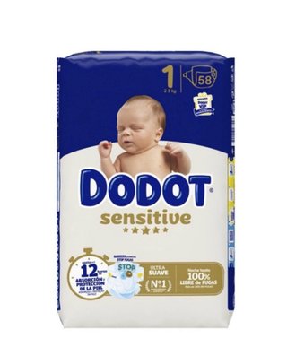Pañales Dodot Sensitive Talla 1 (2-5 kg)