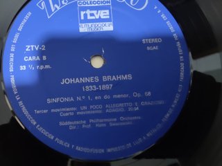 LP Brahms Sinfonía nº 1 Hans Swarowsky Zafiro