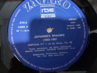 LP Brahms Sinfonía nº 1 Hans Swarowsky Zafiro