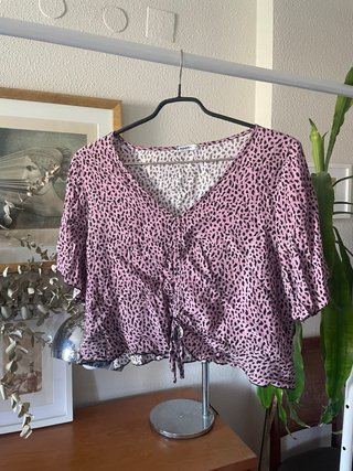 Blusa Noon Estampada Rosa y Negra