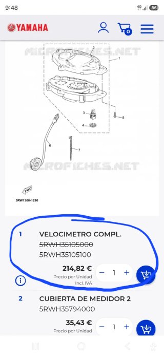 Marcador Yamaha Jog Agua