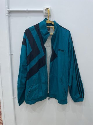 Chaqueta Vintage Adidas Negra y Turquesa